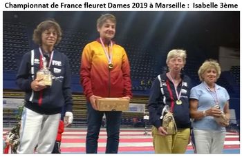 Isabelle 3ème au  championnat de France fleuret à Marseille
